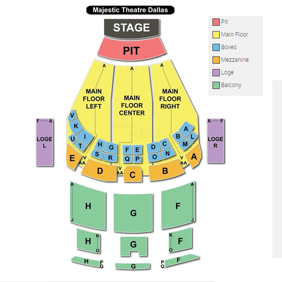 The Majestic Dallas Seating Chart